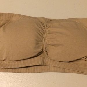 New Strapless Bra Padded Removable Tube Top Style Shaped Cups Beige Medium/Large